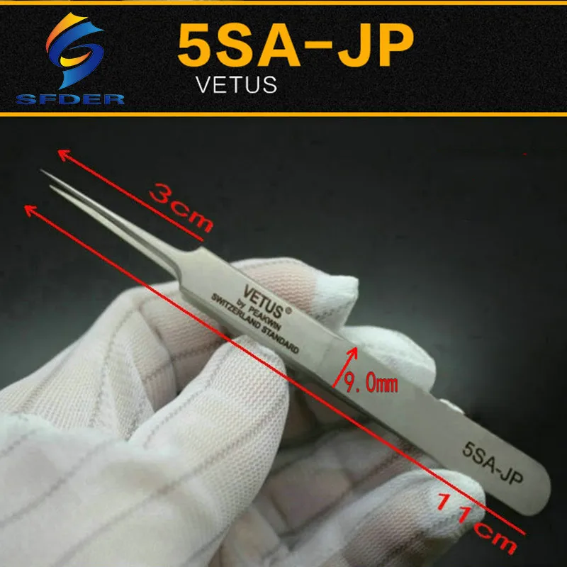 Pinças premium da série de vetus jp para extensões da pestana anti-estática hyperfine precision maquiagem pinzas 2a/5sa/7sa/00/ss/3c-jp