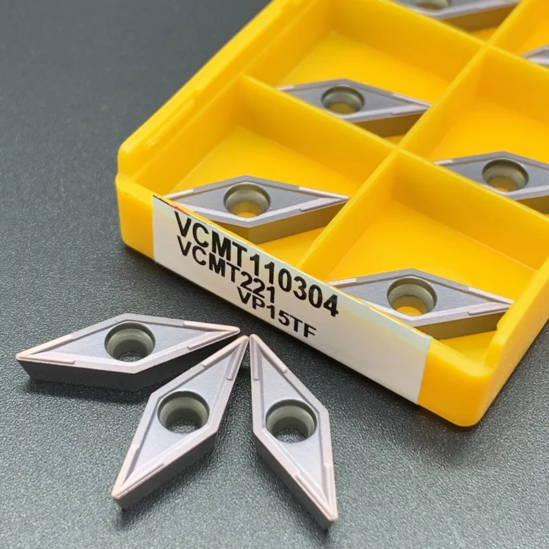 Imagem -03 - Fresadora de Metal Cilíndrica Torno Cnc Torno Ferramenta Inserção de Carboneto Vcmt11t304 Vcmt160404 Vcmt160408 ma Vp15tf Ue6020 Us735
