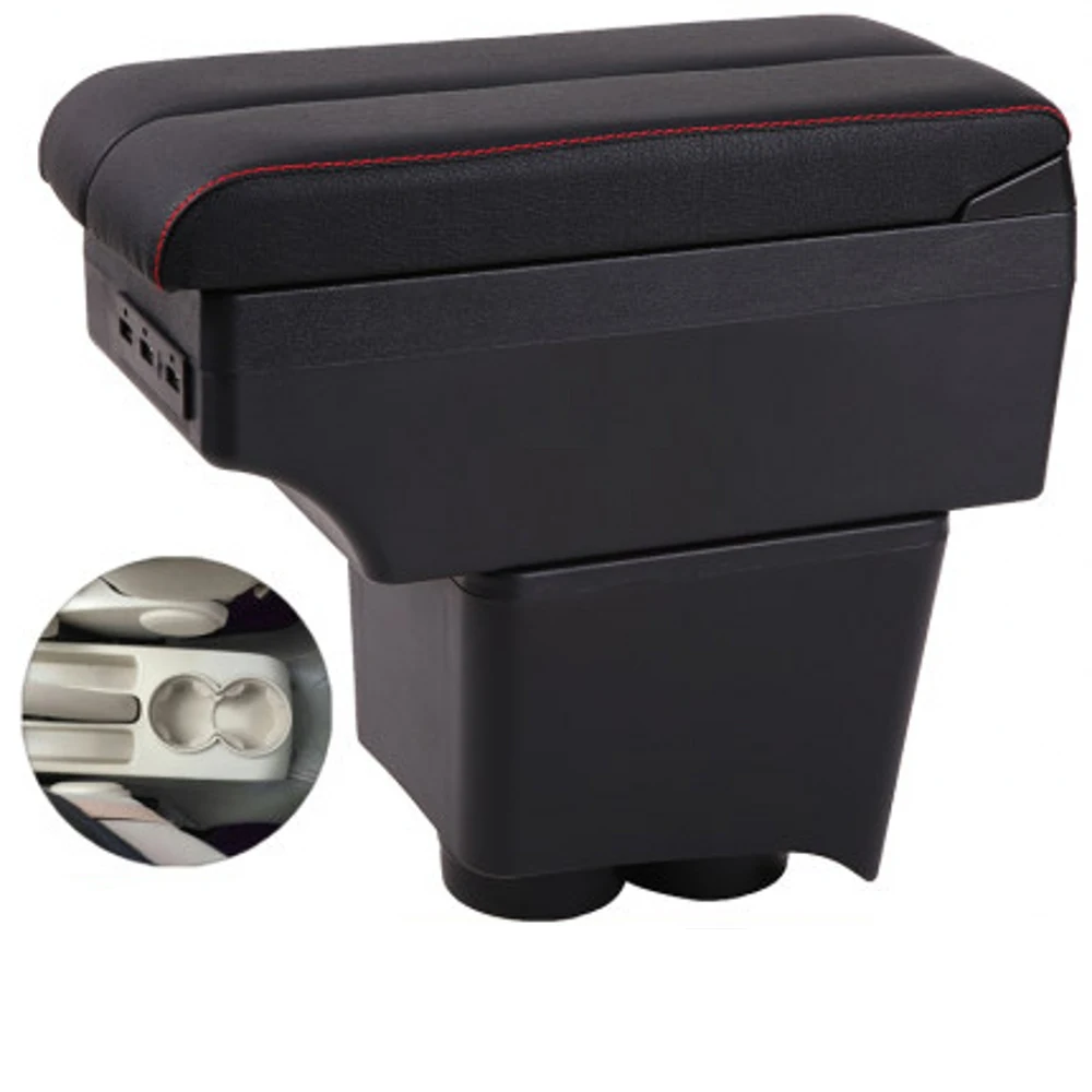 

For Car Volkswagen Polo Armrest Box Central Content Interior Arm Elbow Rest Storage Case Car-styling with USB Cup Holde