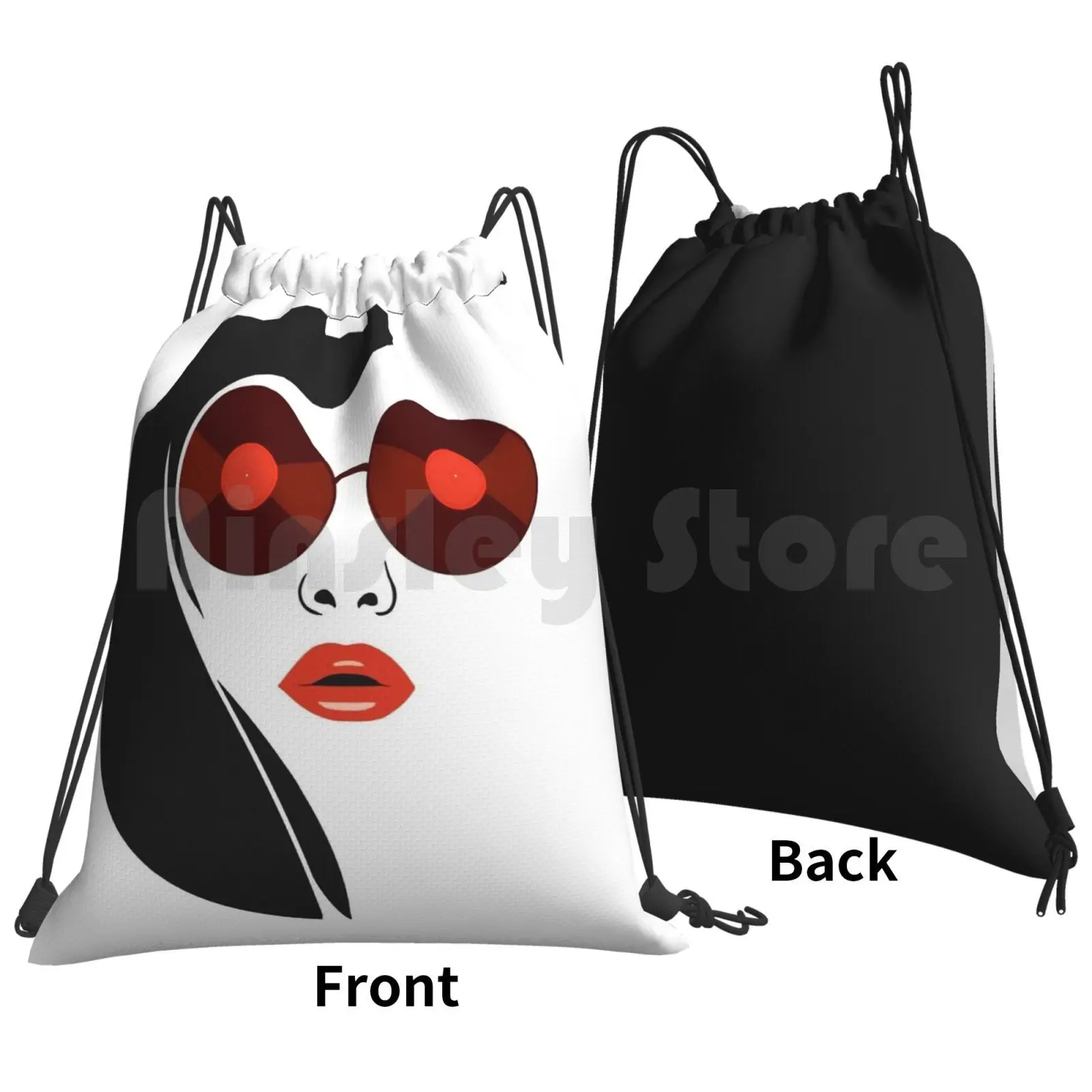 Vinyl Lover Girl Backpack Drawstring Bags Gym Bag Waterproof Vinyl Records Turntable Record Vinyl Vinyl Girls Music