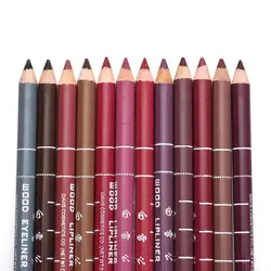 Hot Sale! Colorful Eyeliner Pencil Lip liner Pen Wood Professional Lady Charming Long Lasting Waterproof Makeup Cosmetic Tool