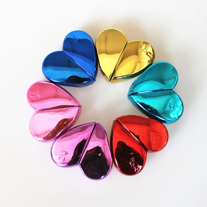 6pcs/lot 25ml Heart Shaped Glass Perfume Bottles with Spray Refillable Empty Perfume Atomizer for Women 6COLORS