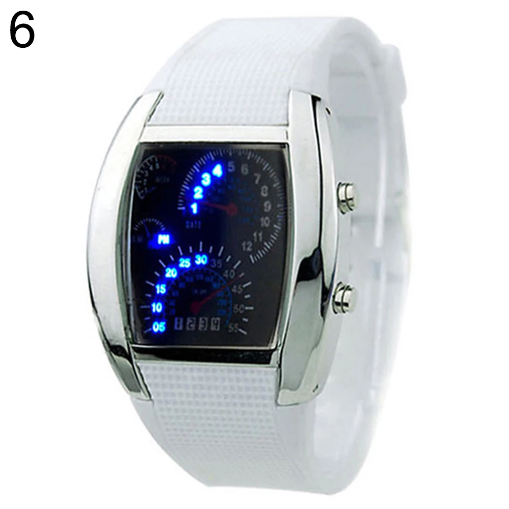 Pulseira de borracha rpm velocímetro carro turbo estilo digital led relógio de pulso presente reloj digital mujer relogio mas-culino relógio