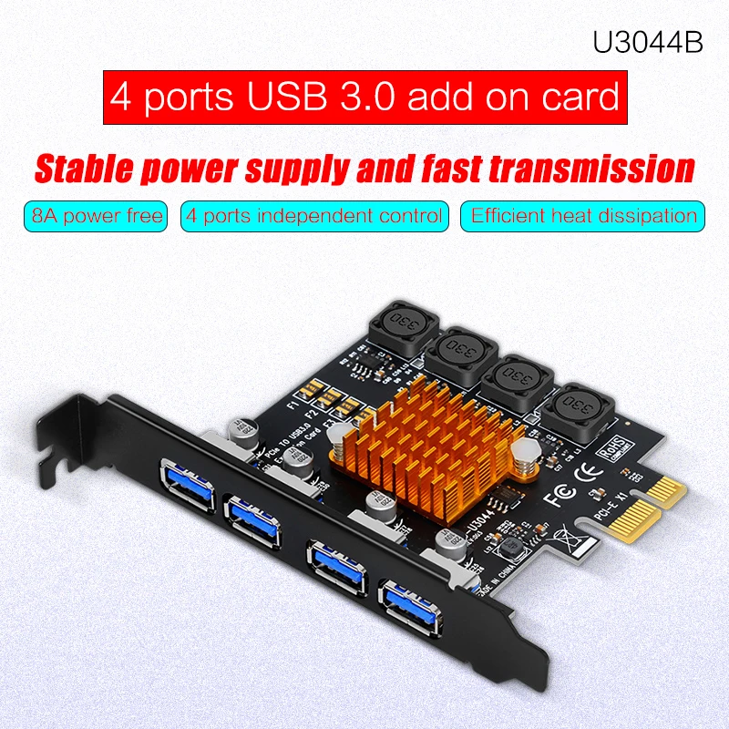 Универсальная настольная материнская плата PCI-E к USB 3.0 портов 19PIN Solt Плата расширения преобразователь и расширенный адаптер