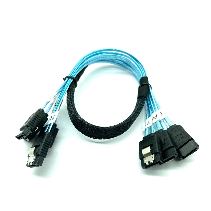 

4pcs/set Sata To Sata Cable 4 Ports/Set Date Cable 7 Pin Sata Sas Cable 6Gbps Sata To Sata HDD Cable Cord For Server Mining