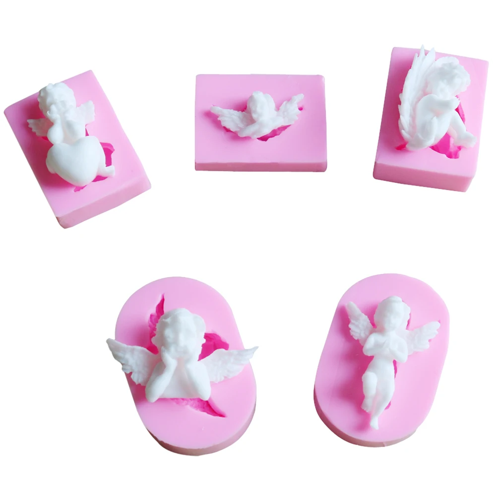 Angel Baby Silicone Mold Cake Decorating Tools Fondant Chocolate Ice Clay Fondant Sugar Candy Sugarcraft UV Epoxy Mould C388