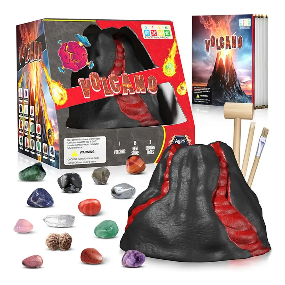 

Gemstone Dig Kit Fossils Excavation Kit Mining Adventure Kit Rocks Collection Toy Set STEM Science Kits For Mineralogy