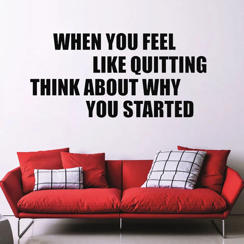 When You Feel Like Quitting Fitness Motivational Quote Vinyl Wall Stickers Sport Workout Poster Inspirational Gym Wall Decal