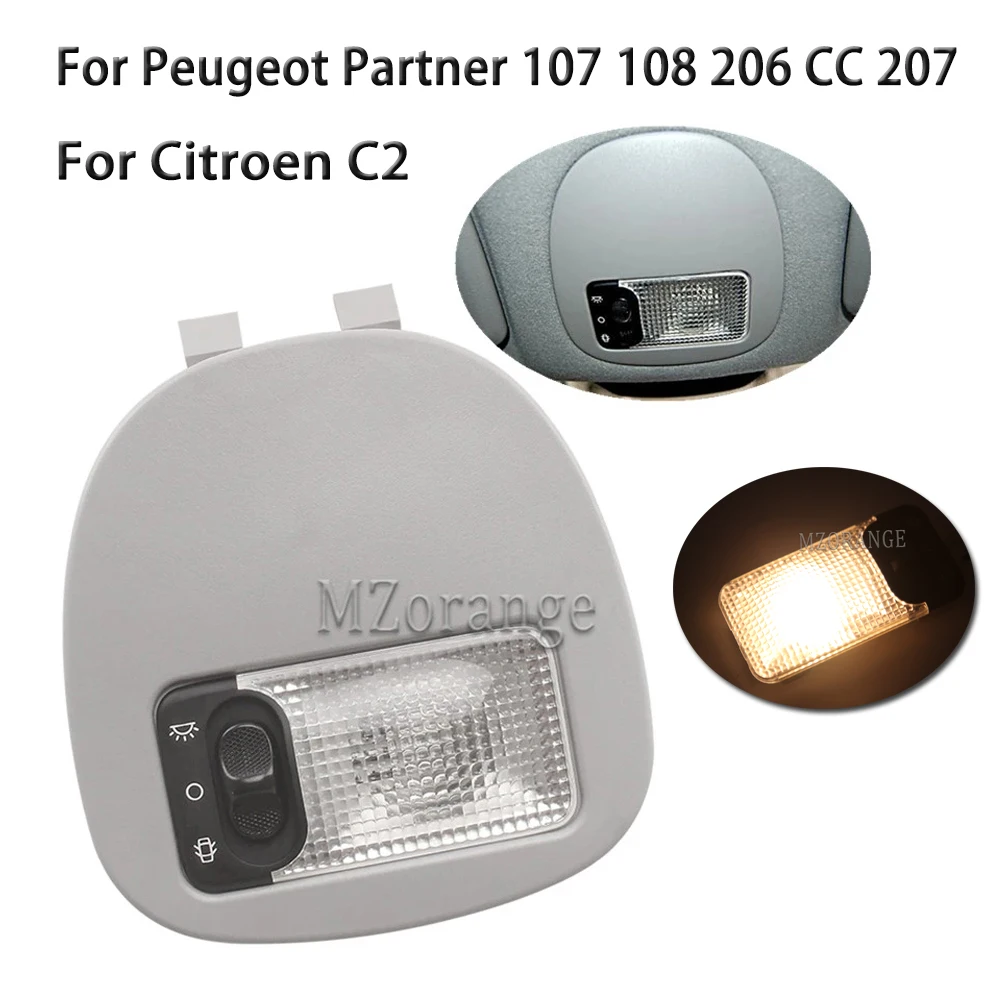 

Front Interior Dome Reading Light For Peugeot Partner 107 108 206 CC 207 For Citroen C2 Car Auto Reading Ceiling Lamp Accessory