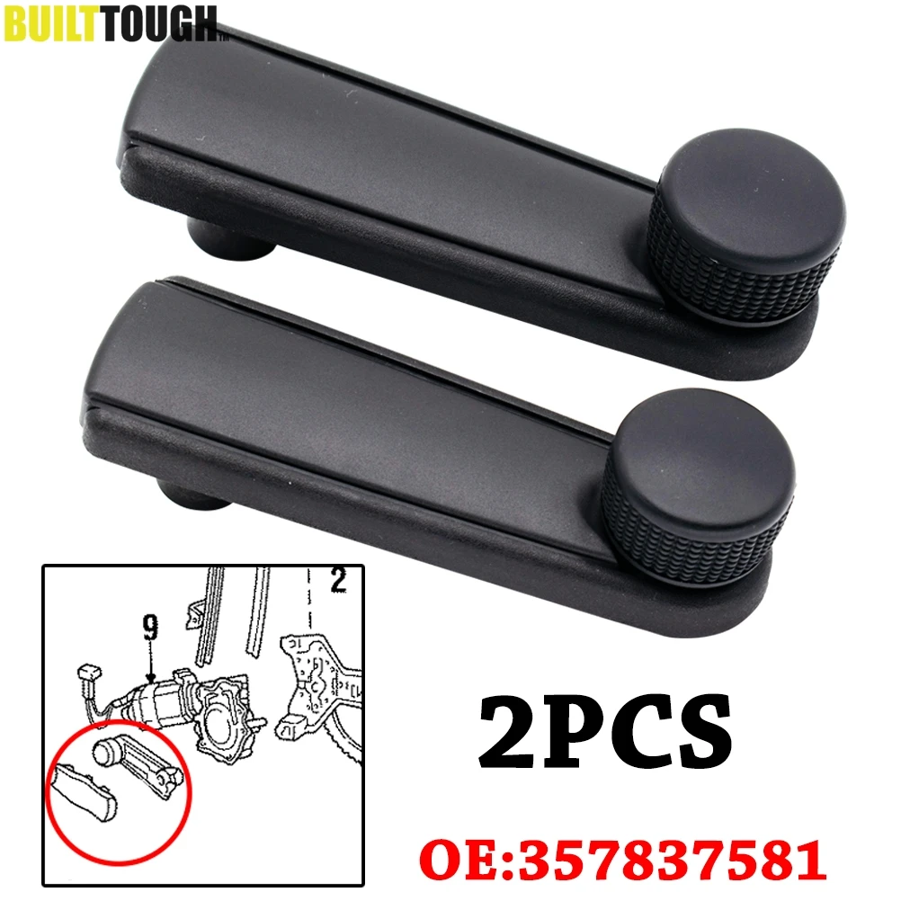 2PCS Window Winder Handle Crank Crankshaft Manual Left Right Repair For VW Transporter T4 1990-1994 Passat 1982-1992 357837581