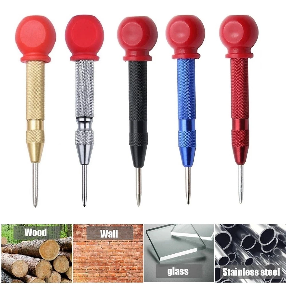 อัตโนมัติฤดูใบไม้ผลิ Positioner Center Punch เจาะ Bit Woodworking เครื่องมือโลหะ Drills ฤดูใบไม้ผลิโหลด Dent Marker ทำลายหน้าต่าง Devic