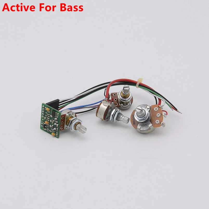 1 Set Active 2 Band EQ Preamp Circuit for Passive Bass Pickup Amp Harness US(Origin)