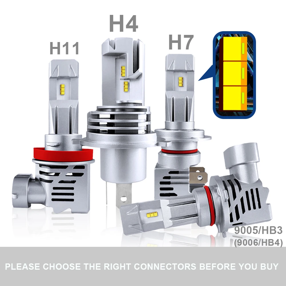 /HL/ Car Headlight Bulbs LED H11 H1 H4 H7 H8 9005 9006 14000LM 6500K 24V 12V LED H7 H4 Motorcycle HeadLight Fog Lights LED Kit