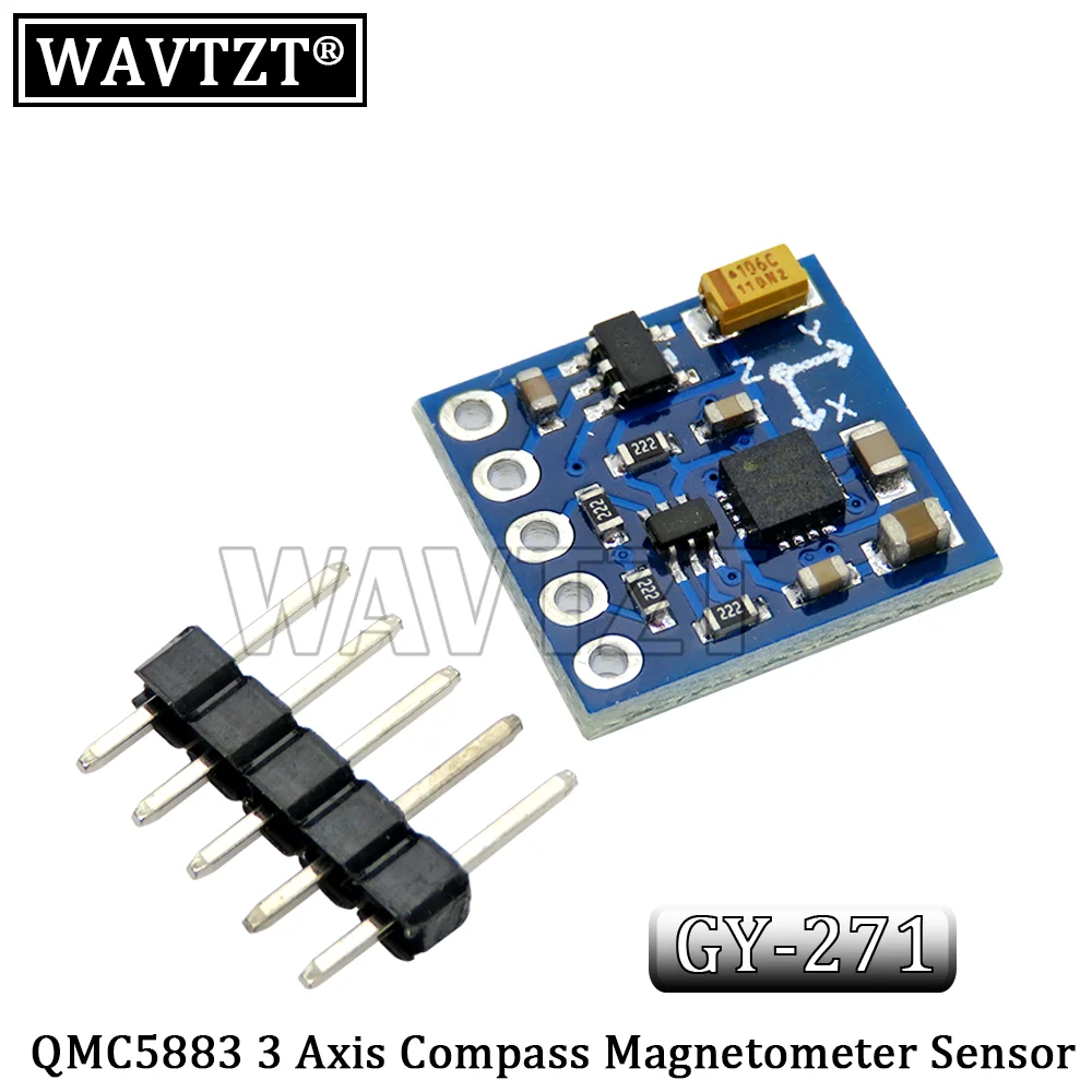 WAVTZT QMC5883 GY-271 3V-5V Tiga Sumbu Tri-sumbu 3 Sumbu Kompas Magnetometer Sensor Modul Papan QMC5883L UNTUK Arduino