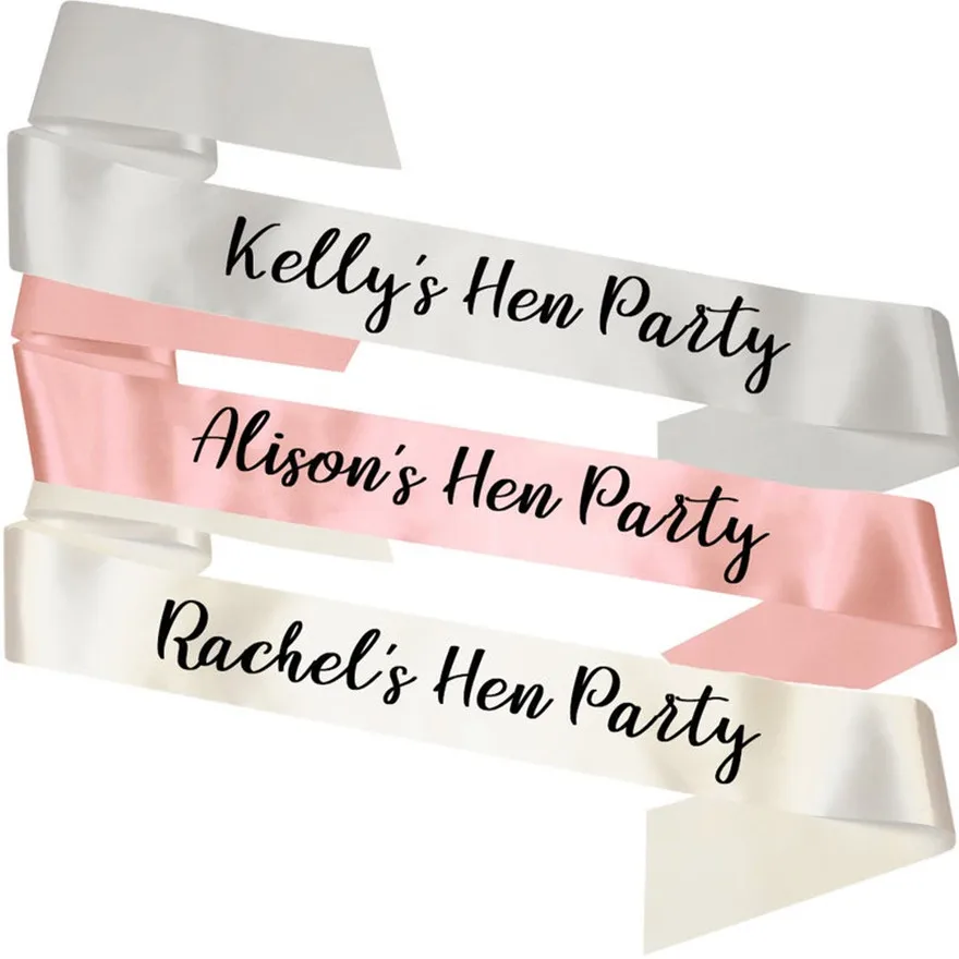 Sash, Bride Hen Satin Team, Sash, Sash, Party Birthday Bride