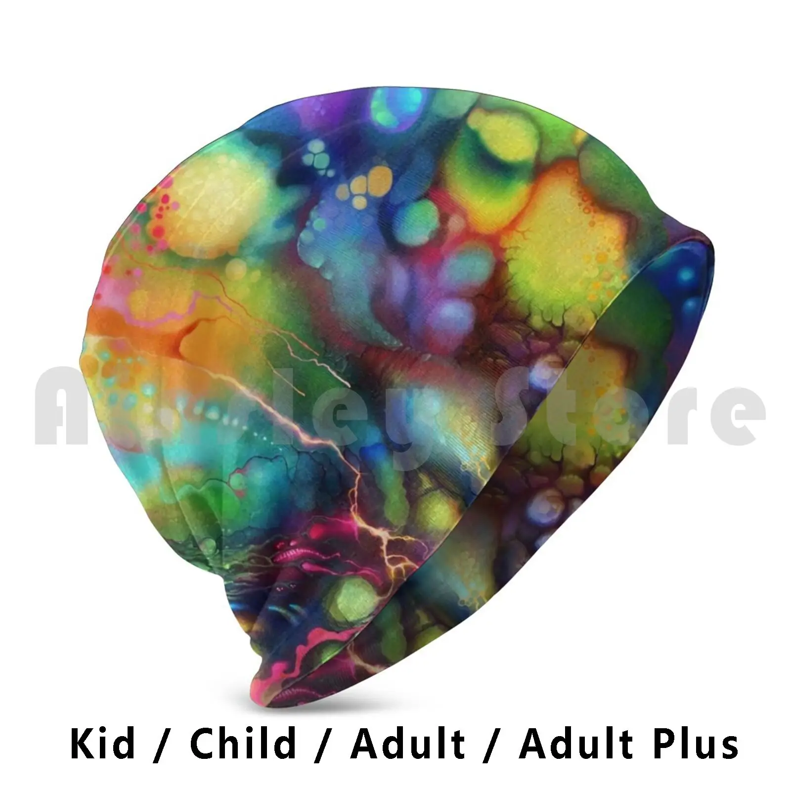 Post Mental Stains-Digital Painting Beanie Hedging Cap DIY Print Cushion Jeffjag Bright Vibrant Colorful Colors