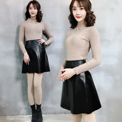 

Top brand Fashion 2020 New Genuine Sheep Leather Skirt Y21 high quality