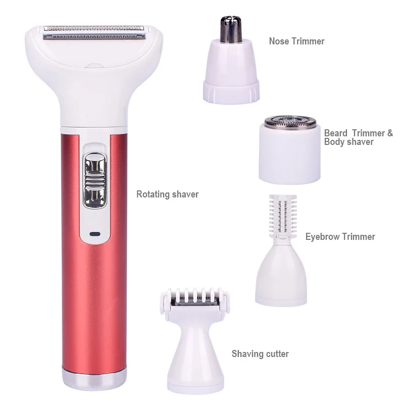 Razors 5 In 1 Electric Hair Remover Rechargeable Shaver Nose Hair Trimmer Eyebrow Shaper Leg Armpit Bikini Trimmer Lady Epilator