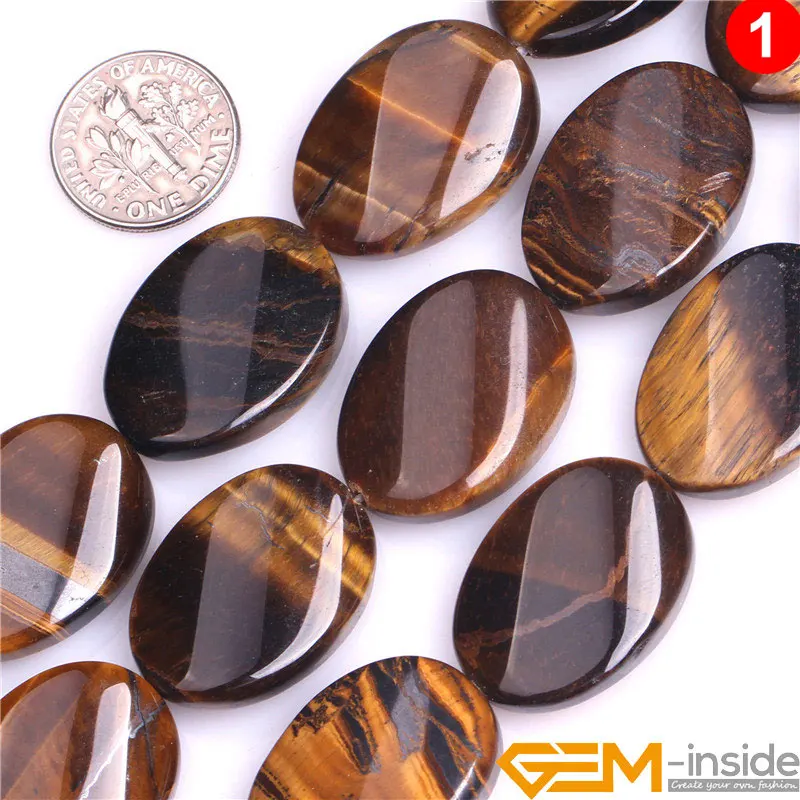 Oval Shape Natural Stone DIY Beads For Jewelry Making Strand 15\