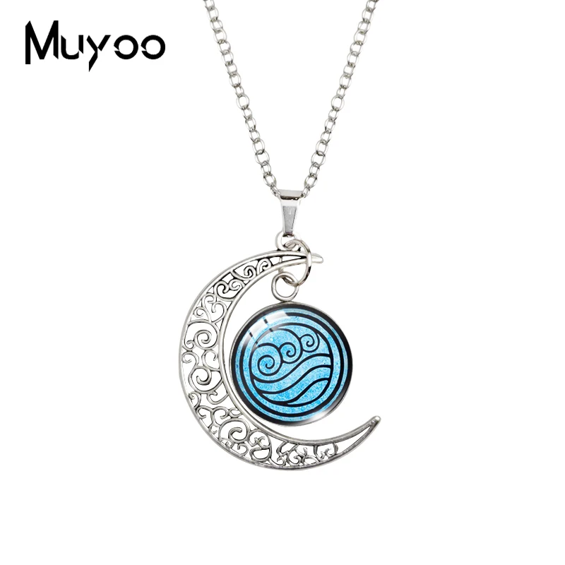 2020 New Avatar The Last Airbender Moon Necklace Printed Photo Pendant Glass Dome Necklaces Round Jewelry