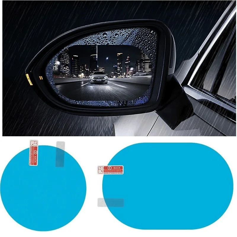 Espejo retrovisor de coche, pegatina protectora a prueba de lluvia, antimembrana, accesorios de protección, 2 piezas