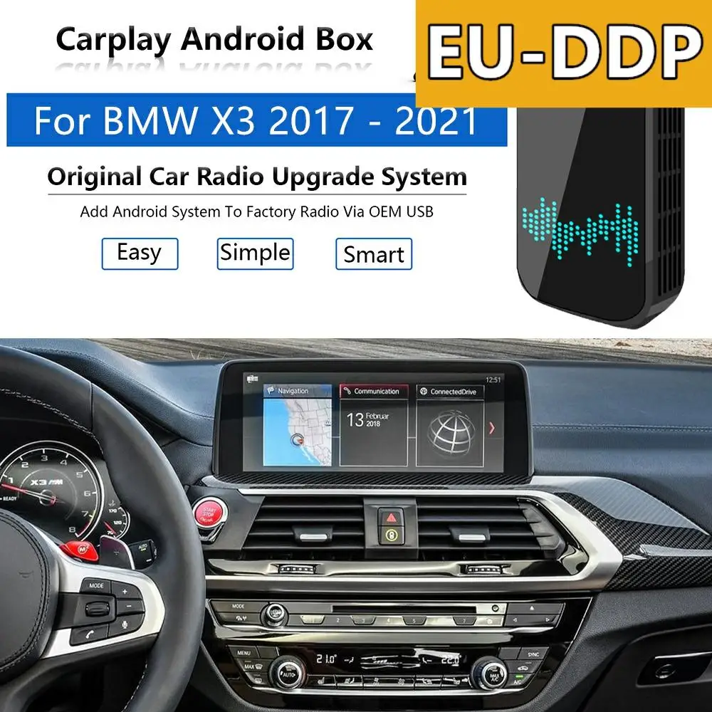 Radio Carplay upgrade Android Auto Audio For BMW X3 2018 - 2021 USB Apple AI Box Wireless Car Multimedia Player Wifi Mirror Link