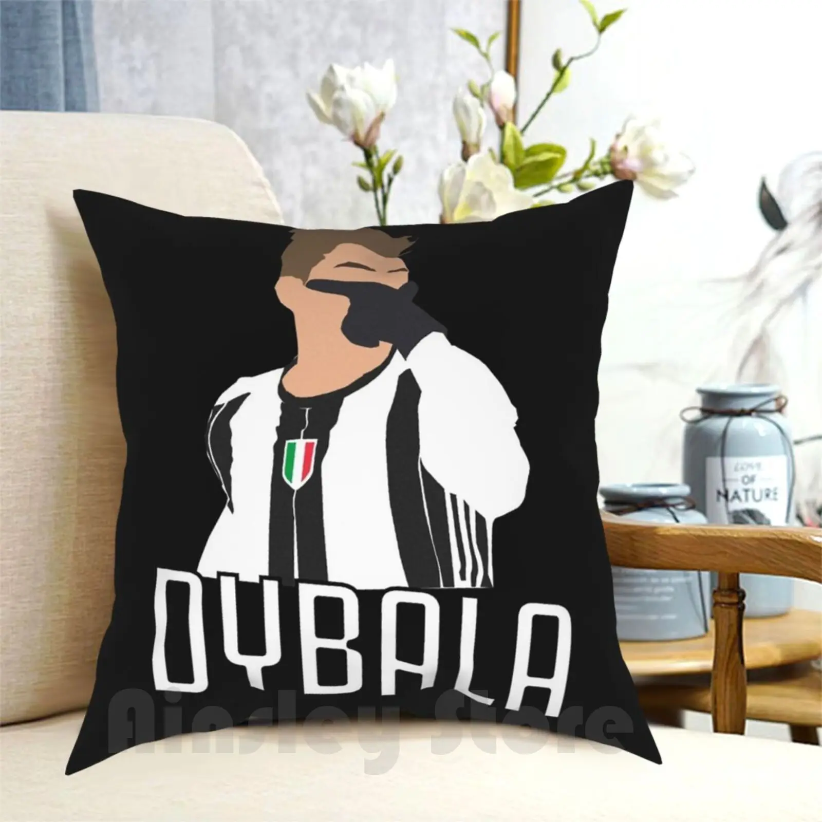 Paulo Dybala Mask Pillow Case Printed Home Soft Throw Pillow Paulo Dybala Celebration Italy Italia Italian Player Team