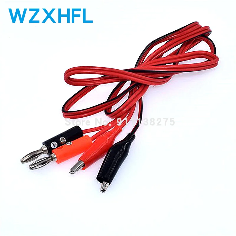 Wholesale 1Pcs 1meter Red and Black Alligator Testing Cord Lead Clip to Banana Plug for Multimeter Test