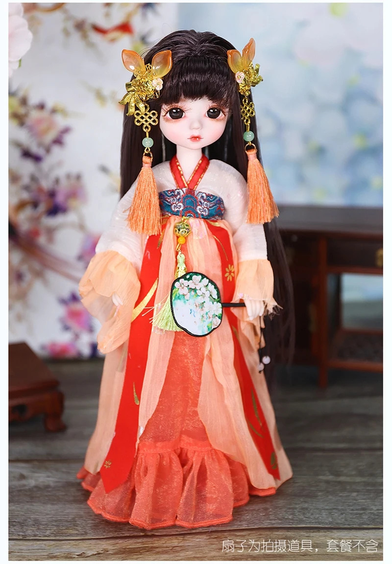 1/6 Scale Full Set Ancient Costume BJD Clothes Wig 28CM Fashion Cute Angel Princess Figure Model Doll Birthday Gift Girl Toy