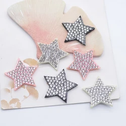 30Pcs 28mm Padded Colorful Rhinestone Star Patches for DIY Crafts Clothes Hat Headwear Hair Clips Decor Appliques Accessories