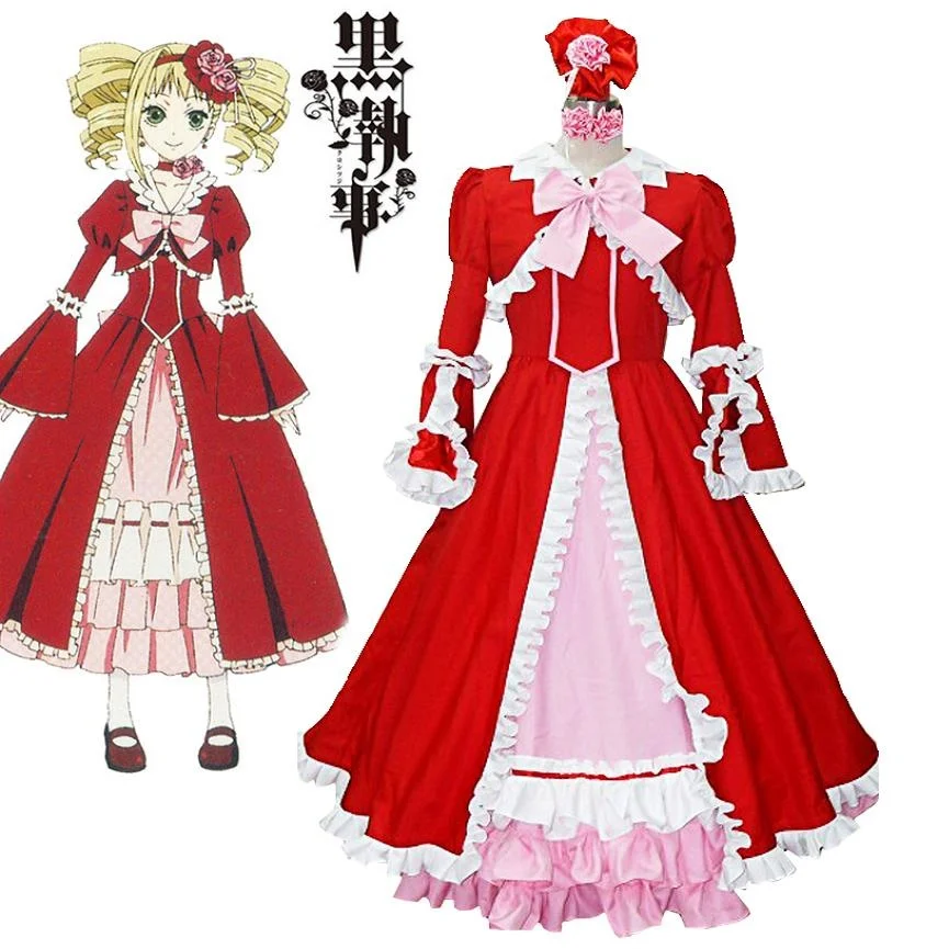 

Unisex Cos Anime Black Butler Elizabeth Ethel Cordelia Midford Lolita Cosplay Costumes Dress Suit Sets