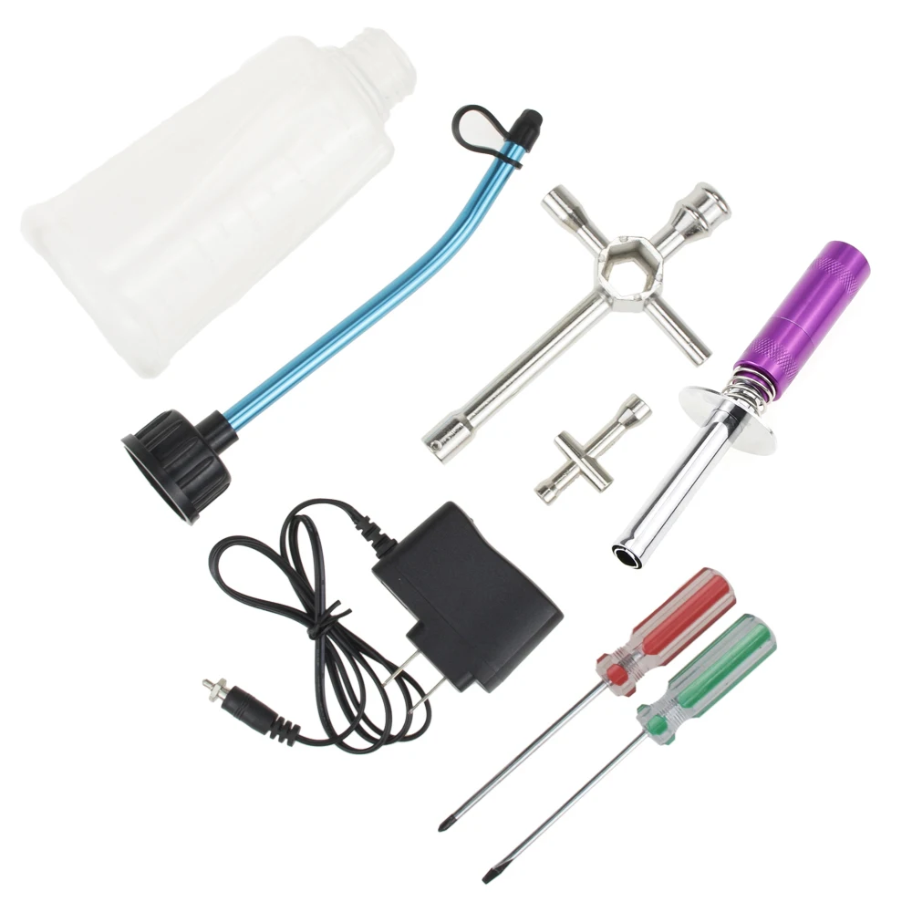 1set US Charger Nitro Gas Spark Glow Plug Igniter Starter Kit For 1/10 RC Engine Parts Planes Heli