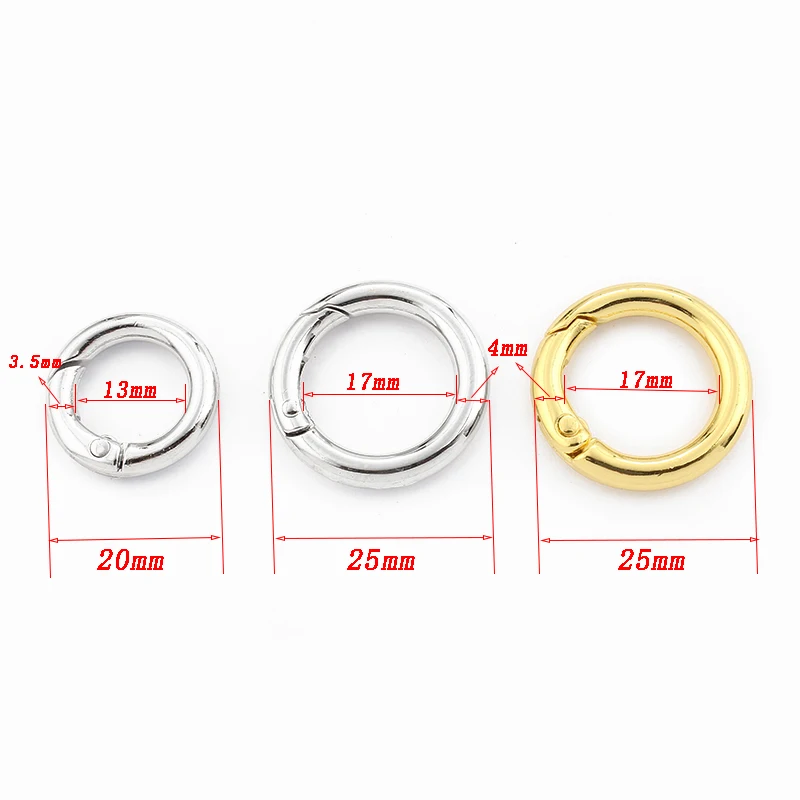 8pcs Metal Spring Gate O Ring Openable Keyring Leather Bag Belt Strap Buckle Dog Chain Snap Clasp Clip Trigger Luggage Leatherc