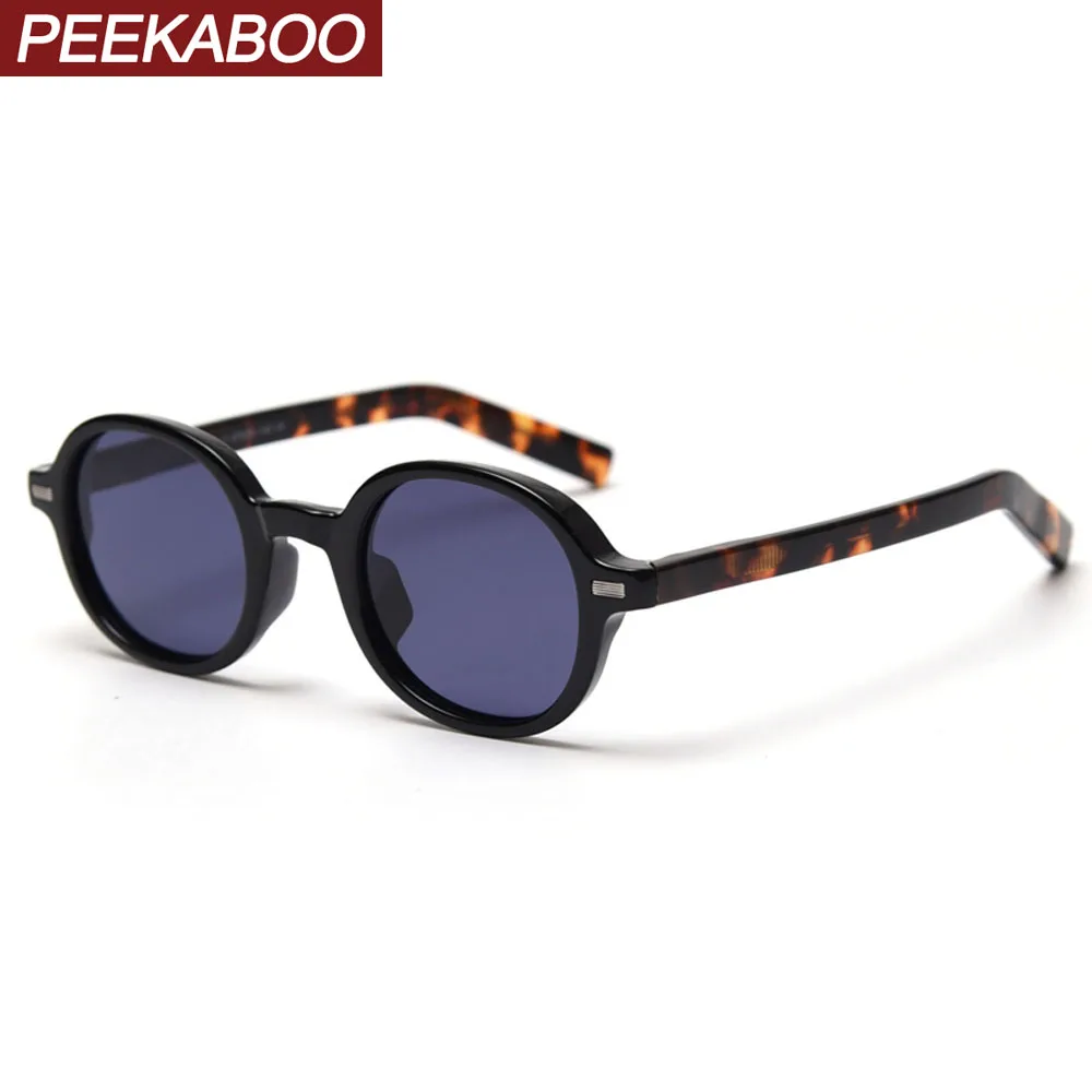 Peekaboo retro oval sunglasses men polarized uv400 korean style tr90 glasses female acetate high quality 2021 spring accessories