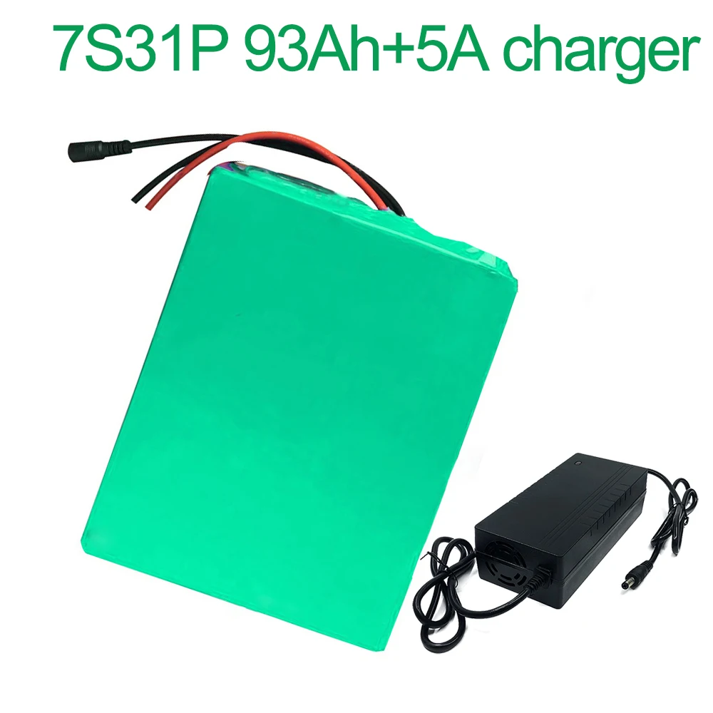 

With 5A charger 24V 93Ah 25.9V 7S31P 18650 Li-ion Battery Pack E-Bike electric bicycle 230x190x140mm