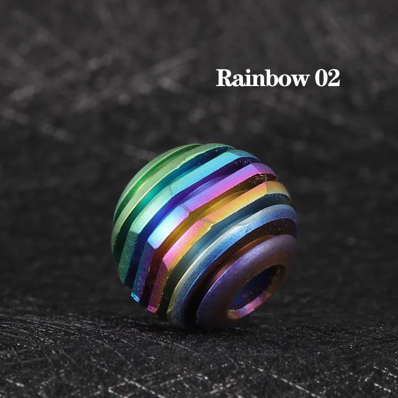 

1PC Rainbow color Titanium Alloy Meteorite Planet EDC Paracord Beads Lanyard Pendants Knife Beads Rope Cord Beads Pendants