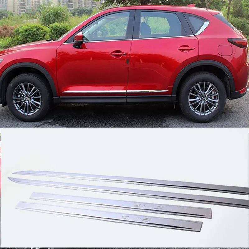 

4PCS Fit For Mazda CX-5 CX5 2017 2018 2019 Car Exterior Body Door Side Edge Decoration Strips Car Styling Moldings