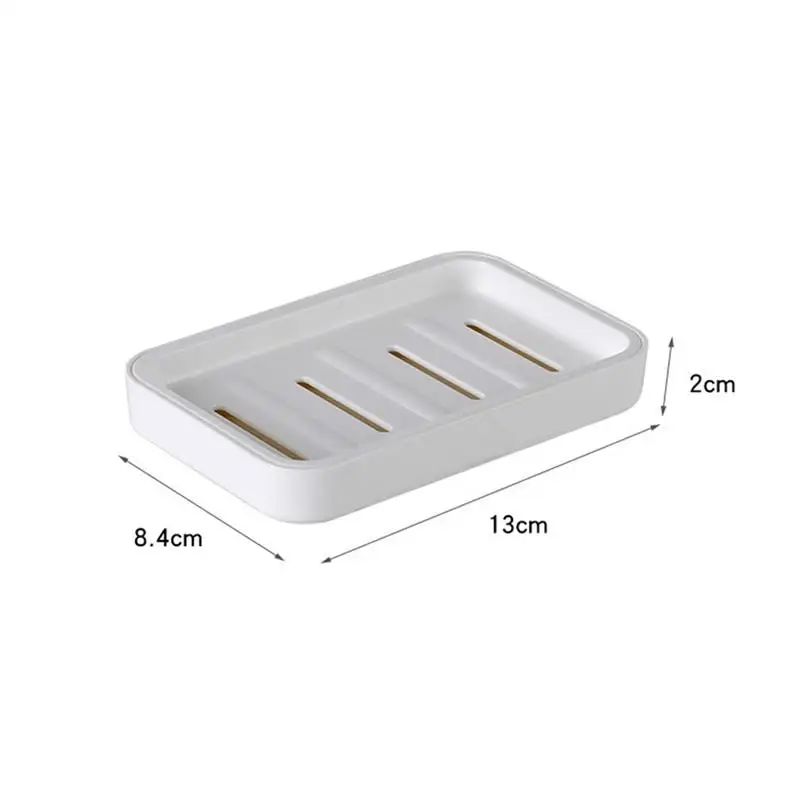 1PCS Creative Soap Dish White Plastic Portable Double Layer Soap Case Soap Rack For Bathroom Bathroom Kitchen Storage Holder