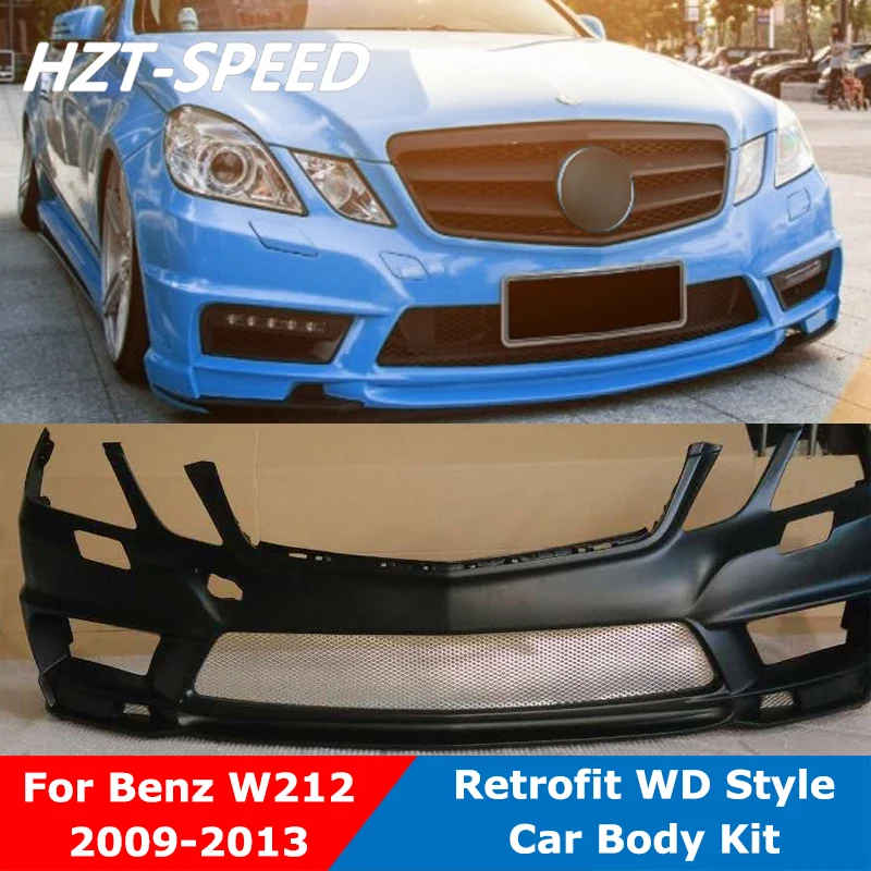 WD Style Resin Unpainted Front Rear Bumper Side Skirts Car Body Kit For Benz W212 E200 E260 E300L 2009-2013