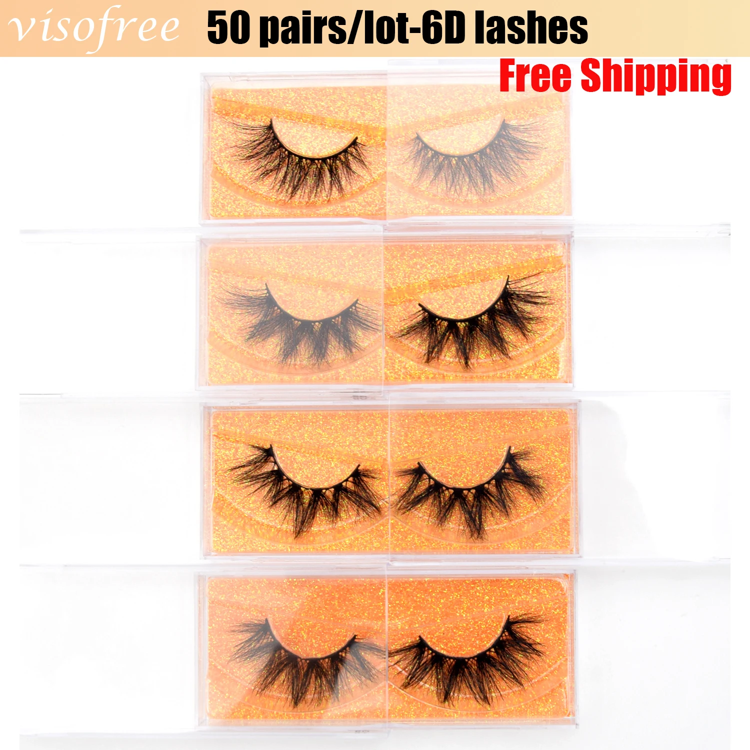 

Wholesale Eyelashes 50/pcs Free DHL Visofree 3D Mink Lashes Natural Mink Eyelashes Fluffy False Eyelashes Makeup False Lashes
