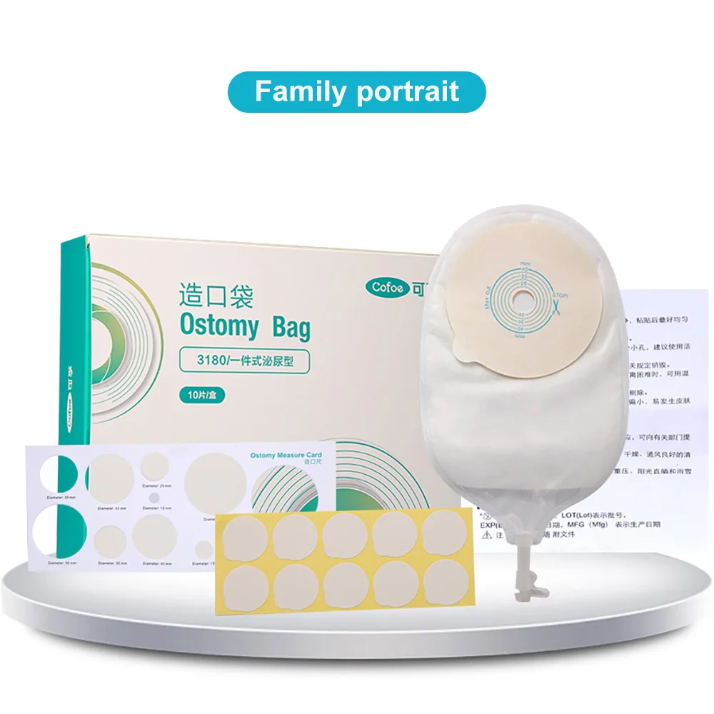 Cofoe Medical Urinary Urostomy Bags One-piece Leak-proof fistula bag urinal Clip-on disposable Ostomy bag 20-45mm medical device