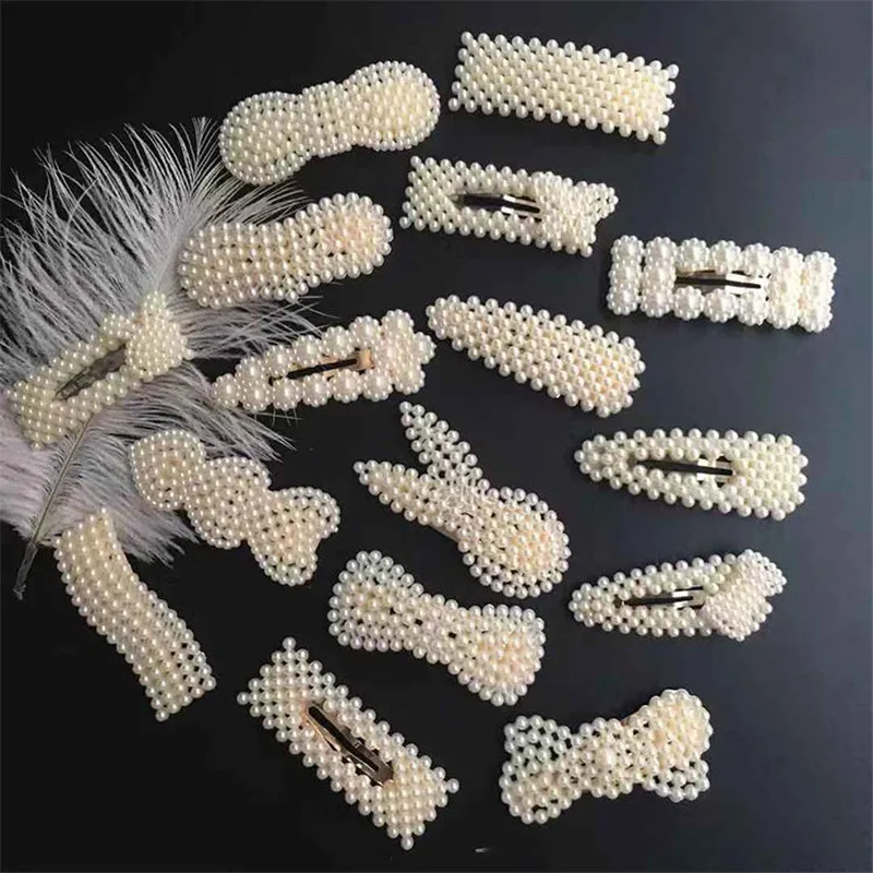 

10Pcs/Lot Korean Hair Accessories Pearl Hairpin Internet Celebrities Hairclips Women Snap Hair Clips Crown Jewelry Lady Barrette