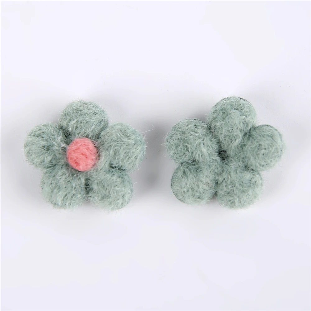 10Pcs Woolen Petals For Clothing Sewing Supplies DIY Children Hair Clip Accessories Home Decor Wedding Patches Handmade Crafts