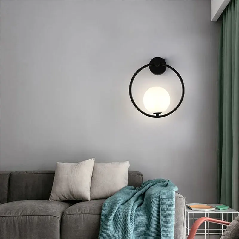 

Creative LED Wall Lamp 360 Degree Rotation Adjustable Bedside Lights White Black Wall Lights Modern Bedroom Loft Aisle Lamp