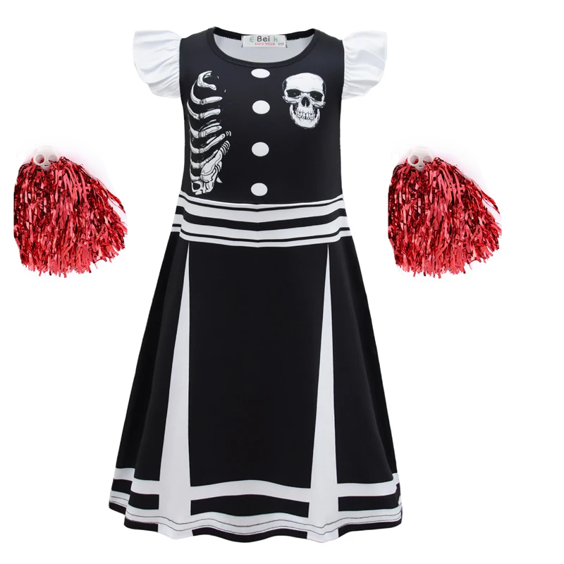 2021 ragazze carnevale Halloween Cheerleader Costume Cosplay bambini Zombie adguess Outfit Fancy Dress Cheer Uniform Costume Clothes