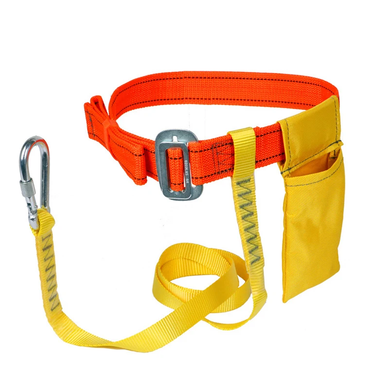 1 Set Single-Waist Type Seatbelt 1.6m Outdoor Construction Building Site Safety Belt Anti-fall High-Altitude Safety Rope