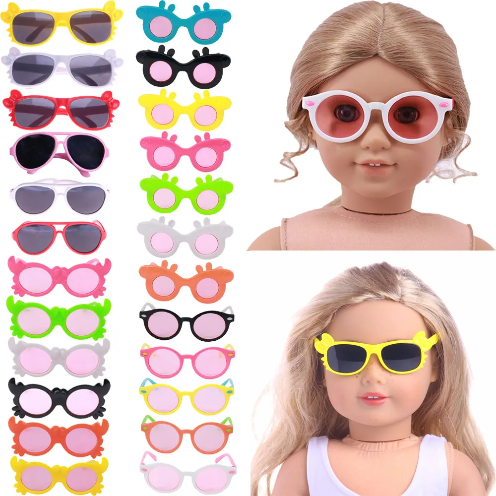 Doll Glasses Bow/Piggy Page/Crab Pattern For 18Inch American Doll Girl's Sunglasses 43Cm New Reborn Baby Accessories,42Cm Nenuco