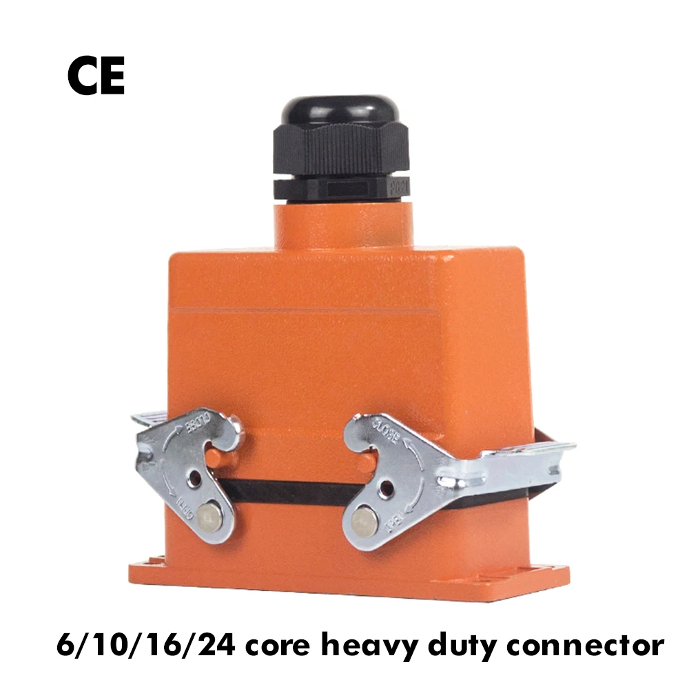 Heavy Duty Connectors HDC-HE-06/10/16/24 F/M 10pin 16A Industrial rectangular Aviation connector plug