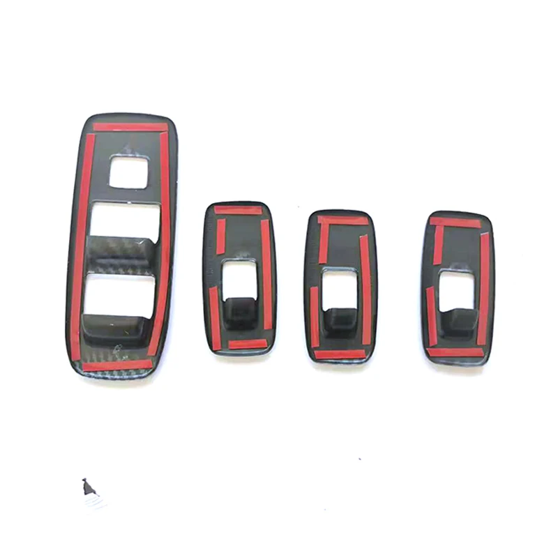 

4pcs Door Window Lift Panel Cover Decorative panel Fit For Ford Ranger Everest Endeavour 2015-2022 Carbon Fiber Color Auto Parts