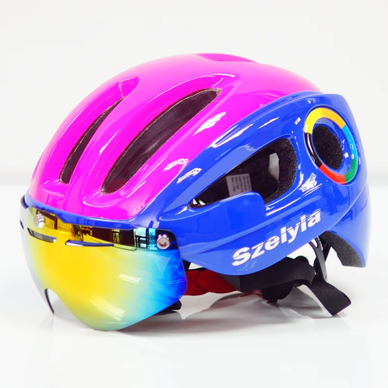 Adults Cycling Helmet Bicycle Bike Helmet with goggles magenetic glasses MTB mountain bike helmet Gear Equipment Skate